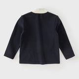 Dave&Bella Toddler Girls Navy/White/Pink Turtle Cozy Basic Versatile T-shirts