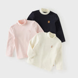 Dave&Bella Toddler Girls Navy/White/Pink Turtle Cozy Basic Versatile T-shirts