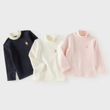 Dave&Bella Toddler Girls Navy/White/Pink Turtle Cozy Basic Versatile T-shirts