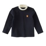 Dave&Bella Toddler Girls Navy/White/Pink Turtle Cozy Basic Versatile T-shirts