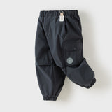 Dave&Bella Toddler Boys Navy/Gray Blue Fleece-Line Cozy Warm Comfortable Jogger Pants
