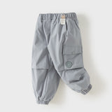 Dave&Bella Toddler Boys Navy/Gray Blue Fleece-Line Cozy Warm Comfortable Jogger Pants