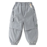 Dave&Bella Toddler Boys Navy/Gray Blue Fleece-Line Cozy Warm Comfortable Jogger Pants