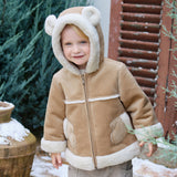 Dave&Bella Toddler Girls/Boys Pink/Brown Cute Bear Hooded Thickened Warm Coats