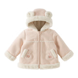 Dave&Bella Toddler Girls/Boys Pink/Brown Cute Bear Hooded Thickened Warm Coats