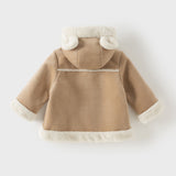 Dave&Bella Toddler Girls/Boys Pink/Brown Cute Bear Hooded Thickened Warm Coats