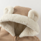Dave&Bella Toddler Girls/Boys Pink/Brown Cute Bear Hooded Thickened Warm Coats
