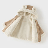 Dave&Bella Toddler Girls/Boys Pink/Brown Cute Bear Hooded Thickened Warm Coats