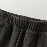 Dave&Bella Toddler Girls Pink/Black/Apricot Sweet Bow Tie Fleece Cozy Flared Pants