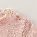 Dave&Bella Toddler Girls/Boys Pink/Khaki Cute Rabbit/Cat Print Cozy Soft Wool Sweaters