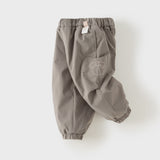 Dave&Bella Toddler Girls/Boys Pink/Grey Fleece-Line Simple Versatile Cozy Jogger Pants