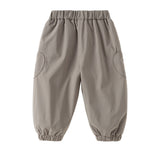 Dave&Bella Toddler Girls/Boys Pink/Grey Fleece-Line Simple Versatile Cozy Jogger Pants