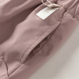 Dave&Bella Toddler Girls/Boys Pink/Grey Fleece-Line Simple Versatile Cozy Jogger Pants