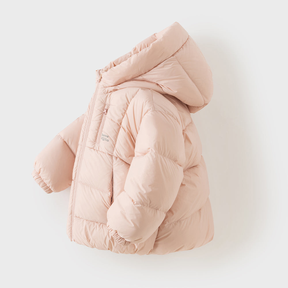 Dave&Bella Toddler Girls/Boys Multiple Colors Hodded Simple WIndproof Fluffy Marshmallow Down Jackets