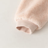 Dave&Bella Baby Girls Pink Cute Sweet Rabbit Fleece Soft Cozy Comfortable Rompers