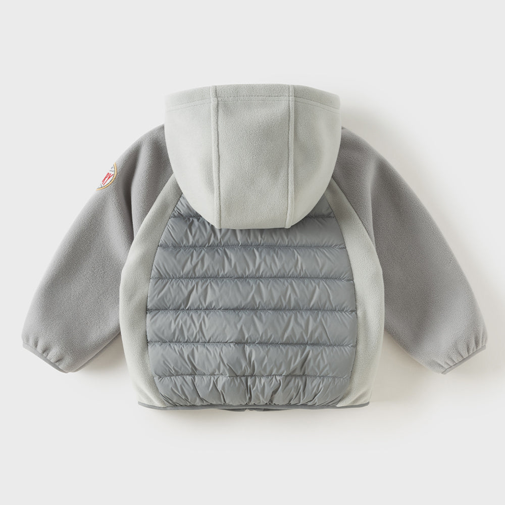 Dave&Bella Toddler Boys Gery Classic Hooded Simple Versatile Warm Down Jackets