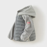 Dave&Bella Toddler Boys Gery Classic Hooded Simple Versatile Warm Down Jackets