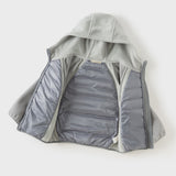 Dave&Bella Toddler Boys Gery Classic Hooded Simple Versatile Warm Down Jackets