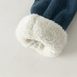 Dave&Bella Toddler Boys Denim Blue Turndown Collar Fleece-Line Warm Cozy Jackets