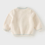Dave&Bella Toddler Boys Blue/White Cute Bear/Dog Print Comfortable Cozy Soft Sweaters
