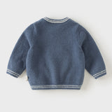 Dave&Bella Toddler Boys Blue/White Cute Bear/Dog Print Comfortable Cozy Soft Sweaters