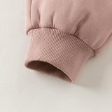 Dave&Bella Toddler Girls Pink/Gray Fleece-Line Simple Versatile Cozy Soft Jogger Pants
