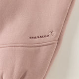 Dave&Bella Toddler Girls Pink/Gray Fleece-Line Simple Versatile Cozy Soft Jogger Pants
