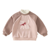 Dave&Bella Toddler Girls/Boys Red/Pink Cute Sheep Print Fleee-Line Cozy Soft Sweatshirts