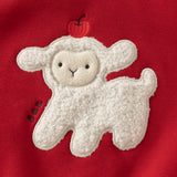 Dave&Bella Toddler Girls/Boys Red/Pink Cute Sheep Print Fleee-Line Cozy Soft Sweatshirts