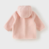 Dave&Bella Toddler Girls/Boys Pink/Blue Toggle‑Button Hooded Soft Preppy‑Style Coats