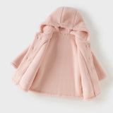 Dave&Bella Toddler Girls/Boys Pink/Blue Toggle‑Button Hooded Soft Preppy‑Style Coats