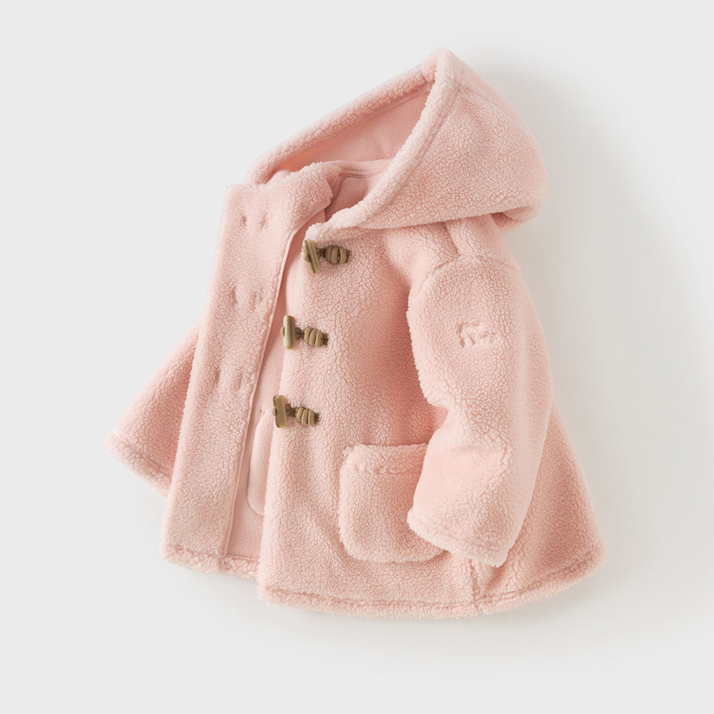 Dave&Bella Toddler Girls/Boys Pink/Blue Toggle‑Button Hooded Soft Preppy‑Style Coats