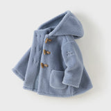 Dave&Bella Toddler Girls/Boys Pink/Blue Toggle‑Button Hooded Soft Preppy‑Style Coats
