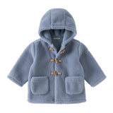 Dave&Bella Toddler Girls/Boys Pink/Blue Toggle‑Button Hooded Soft Preppy‑Style Coats