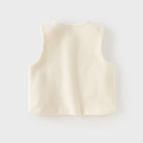 Dave&Bella Toddler Girls Beige Design Bow Tie Micro Fleece Warm Vests