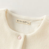 Dave&Bella Toddler Girls Beige Design Bow Tie Micro Fleece Warm Vests
