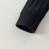 Dave&Bella Kid Girls Navy/Yellow/Pink Polo Collar Soft Cozy Knitted A‑Line Dress