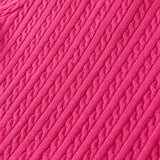 Dave&Bella Kid Girls Navy/Yellow/Pink Polo Collar Soft Cozy Knitted A‑Line Dress
