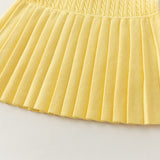Dave&Bella Kid Girls Navy/Yellow/Pink Polo Collar Soft Cozy Knitted A‑Line Dress
