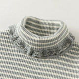 Dave&Bella Toddler Girls Pink/Gray Striped Turtle Sweet Comfortable Sweaters
