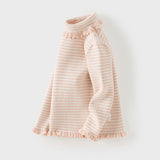 Dave&Bella Toddler Girls Pink/Gray Striped Turtle Sweet Comfortable Sweaters