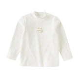 Dave&Bella Toddler Girls Beige/Pink Turtle Soft Simple Versatile Layering T-shirts