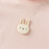 Dave&Bella Toddler Girls Beige/Pink Turtle Soft Simple Versatile Layering T-shirts