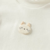 Dave&Bella Toddler Girls Beige/Pink Turtle Soft Simple Versatile Layering T-shirts