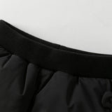 Dave&Bella Toddler Girls Black/Pink Sweet Bow Tie Comfortable Puffer Down Jogger Pants
