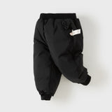 Dave&Bella Toddler Girls Black/Pink Sweet Bow Tie Comfortable Puffer Down Jogger Pants