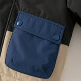 Dave&Bella Toddler Boys Carbon Black Classic Hooded Windproof Padded Puffer Coats