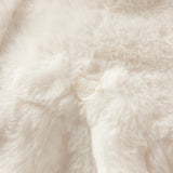 Dave&Bella Toddler Girls White Turndown A-line Elegant Thickened Comfortable Soft Skin-friendly Coats