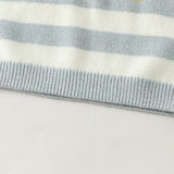 Dave&Bella Toddler Girls Purple/Blue Striped Cute Sheep/Dog Print Soft Cozy Sweaters