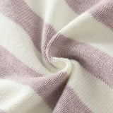 Dave&Bella Toddler Girls Purple/Blue Striped Cute Sheep/Dog Print Soft Cozy Sweaters